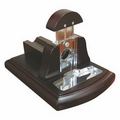 Tabletop Walnut Guillotine Cutter w/ Tobacco Catch Tray